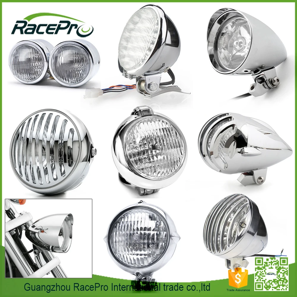 RacePro Custom круглая светодиодная передняя фара для мотоцикла Harley мотоциклистов Круизер поплавок Кафе
