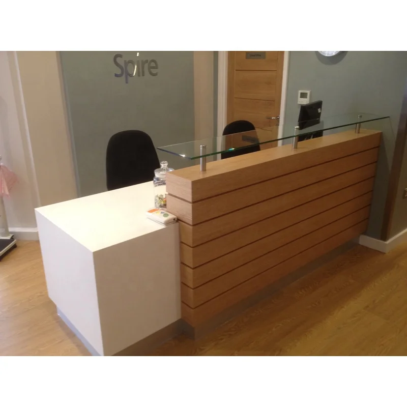 LUX Design Low Price  Simple  Wooden  MDF Shop Checkout Counters Design Furniture Store Counter Reception Desk