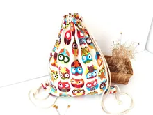 2015 3D Fashion Printed Animal Owl Pattern Cute Unisex Backpacks Travel Softback Women/Men Mochilas Feminina Drawstring Bag