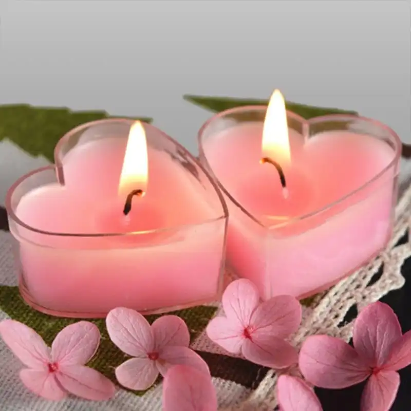 Wholesale 5pc Heart Candles- Pink/Red PINK