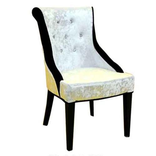 Classic hotel restaurant fabric dining chair with metal frame