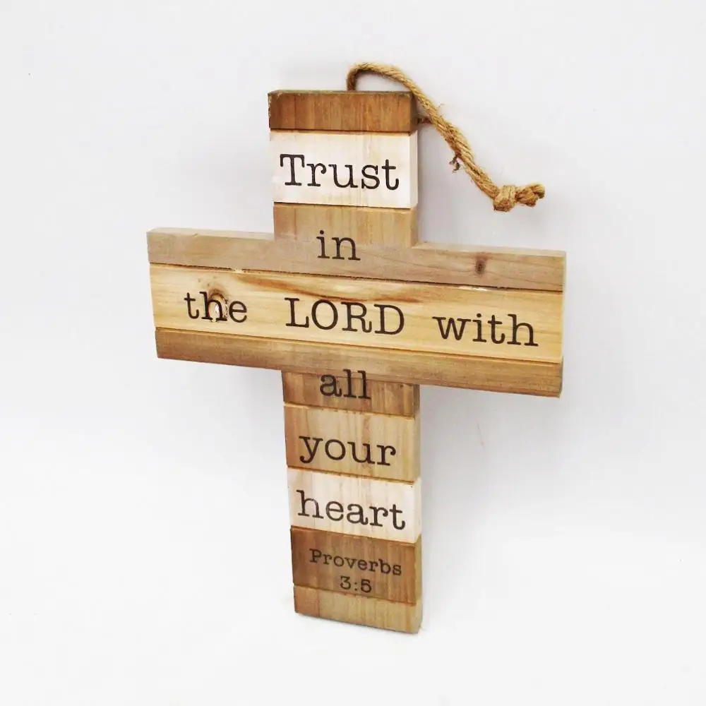 Оптовая продажа, вдохновляющий крест, деревянная декоративная настенная табличка с Псалом