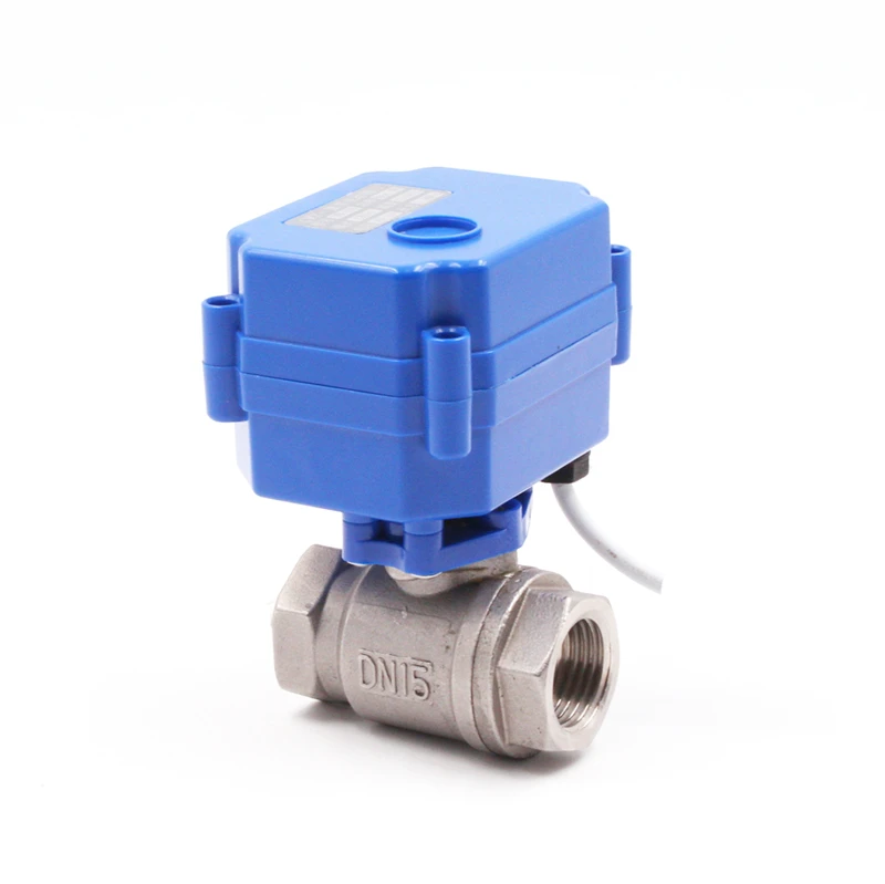 DC12V CR01 2 Wires Control Electric Ball Valve BACOENG 1/2 DN15 Brass BSP Motorized Valve 2 Port/Zone Valve
