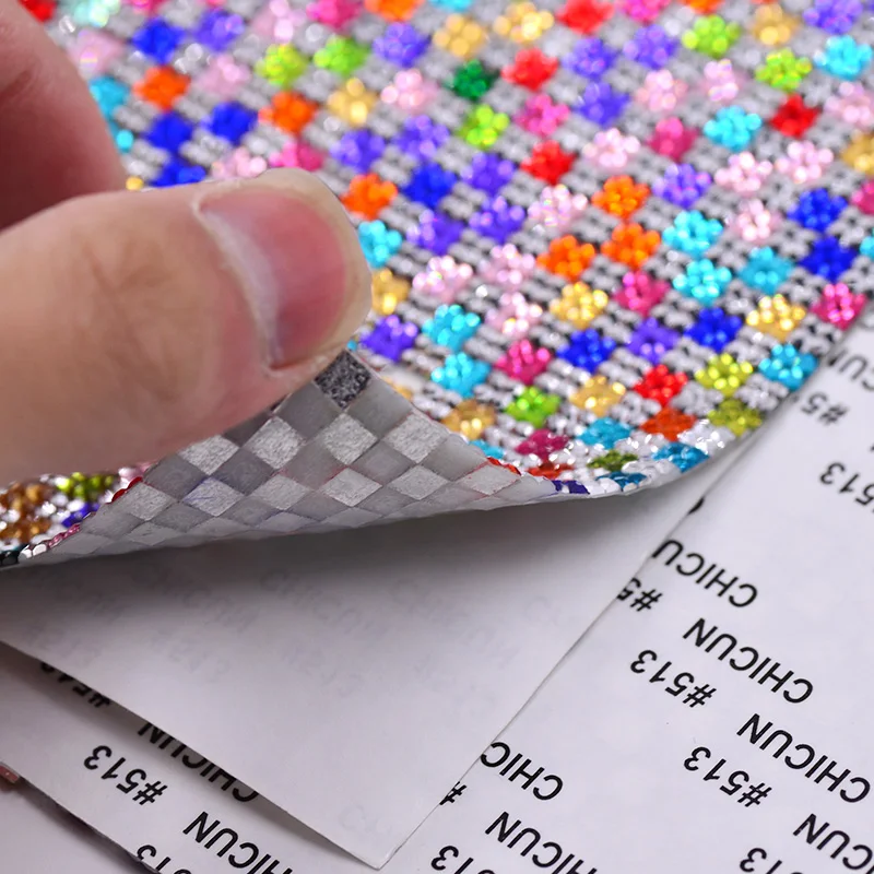 Самоклеящиеся стразы 24*40 см, сетчатая отделка, тканевый лист, прозрачные наклейки из смолы, стразы, аппликации, лента для рукоделия, ювелирные изделия