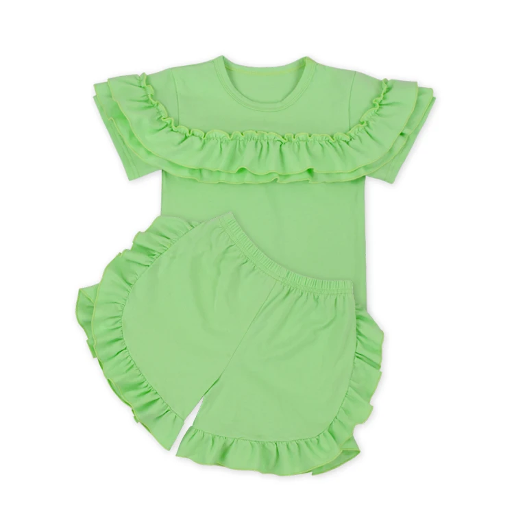 Traje de camisa y pantalón infantil-verde Traje de camisa y pantalón infantil-verde