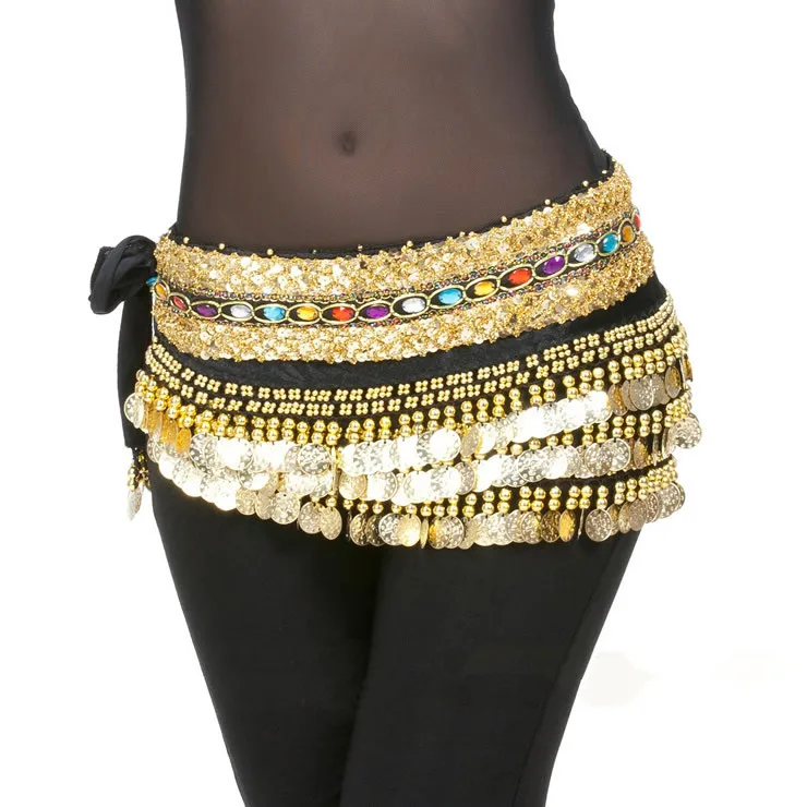Double Coin Waist Chain Belly Dance Costume Accessories Hip Belt Chain for dance 