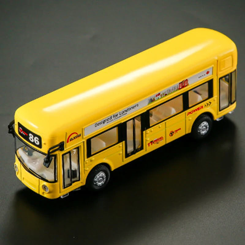 Mini Scale Toy School Bus 3d Custom Metal Plastic Toy Bus for Kids Play