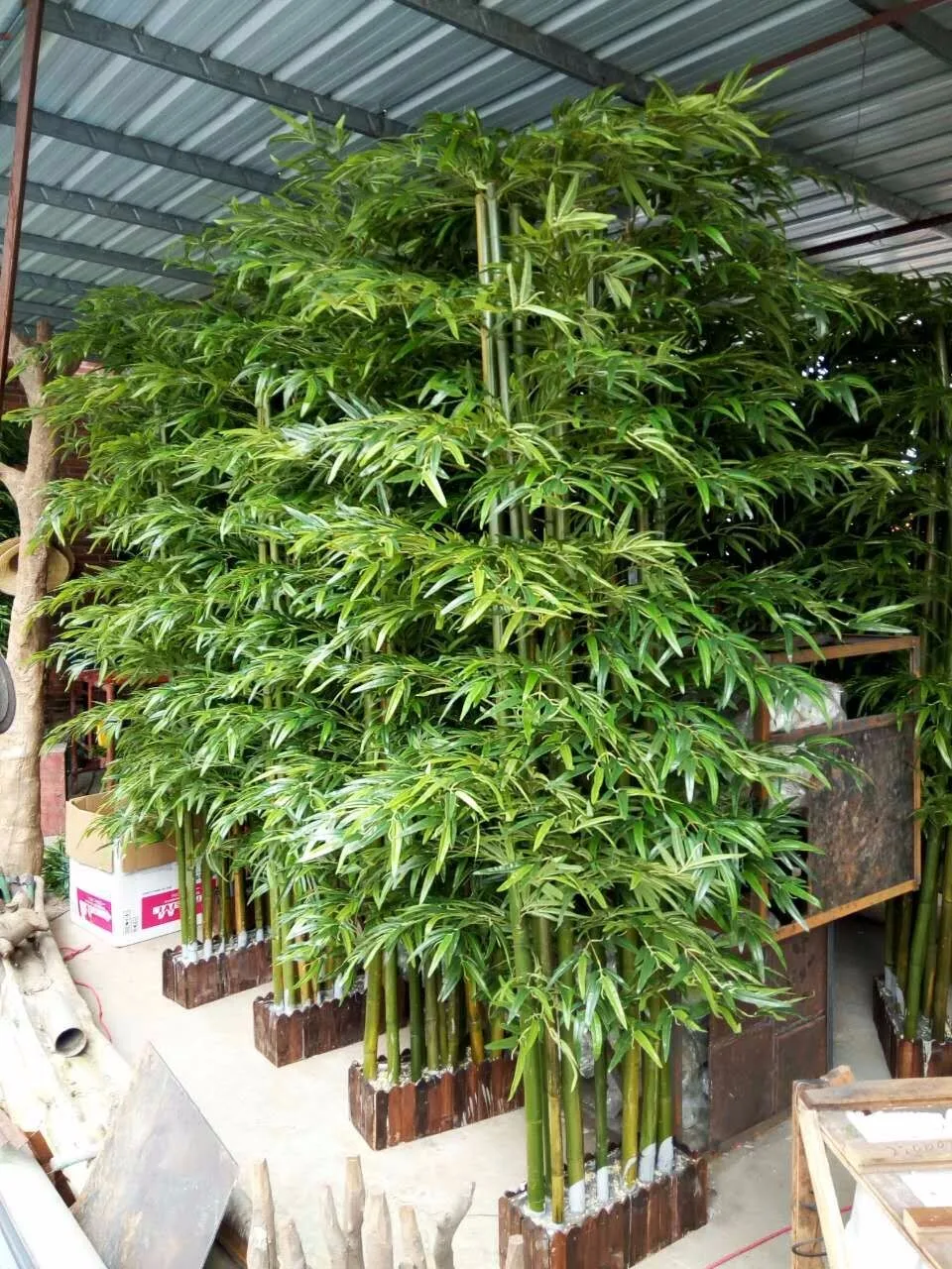 New Design Artificial Plastic Green Bamboo Bonsai Leaves Bambus Bambou  Bamboe Qasab Palnt Bonsai