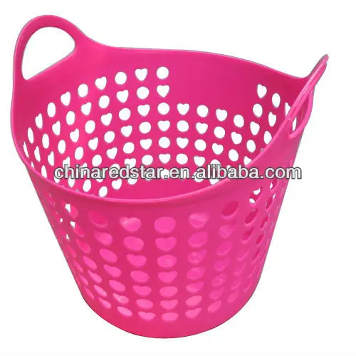 Large 40 Litre Laundry Washing Hamper Plastic Flexible Trug Basket Clothes Flexi 