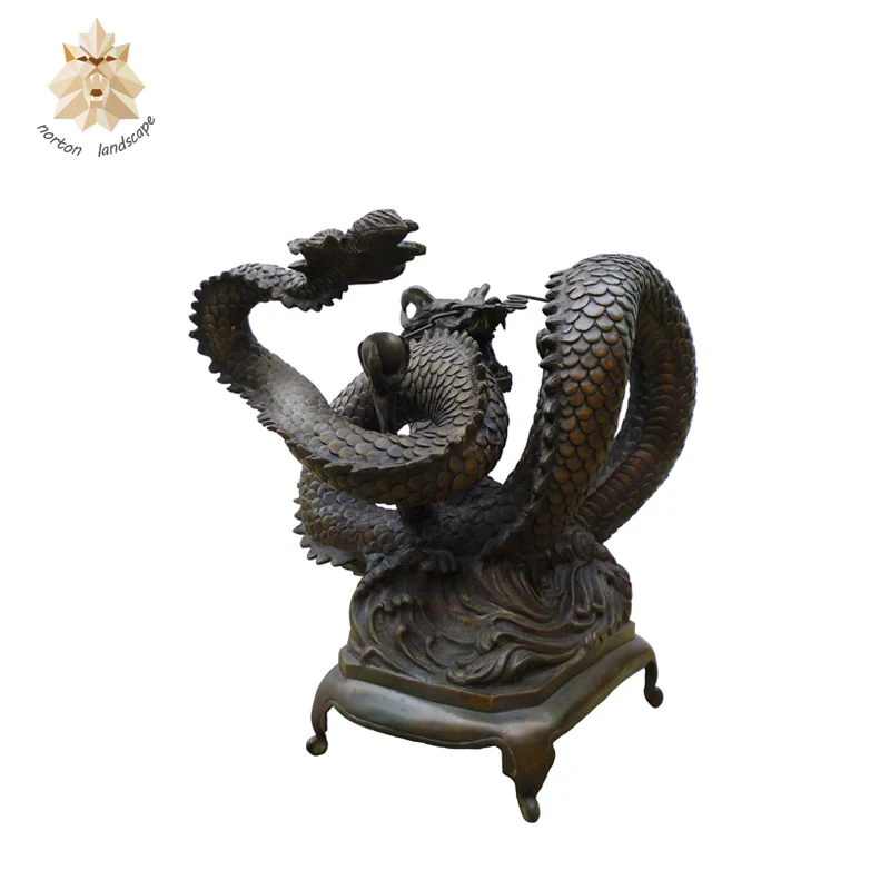 jardin extérieur métal bronze dragon chinois statue à vendre nt-00444ri