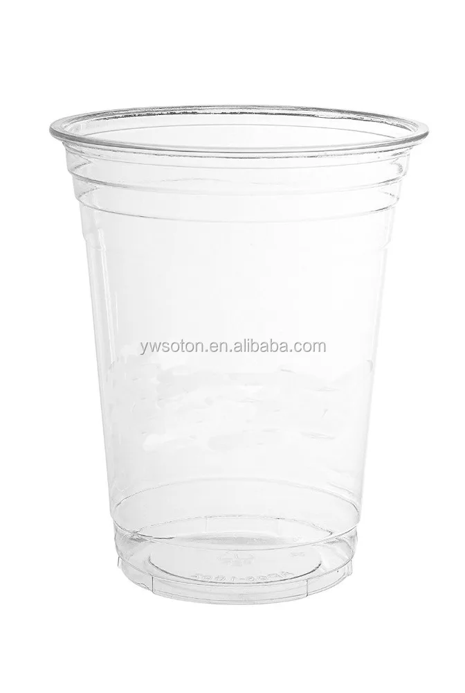 Clear PET Cups With Flat Lids for Iced Coffee Cold Drinks Plastic Cups