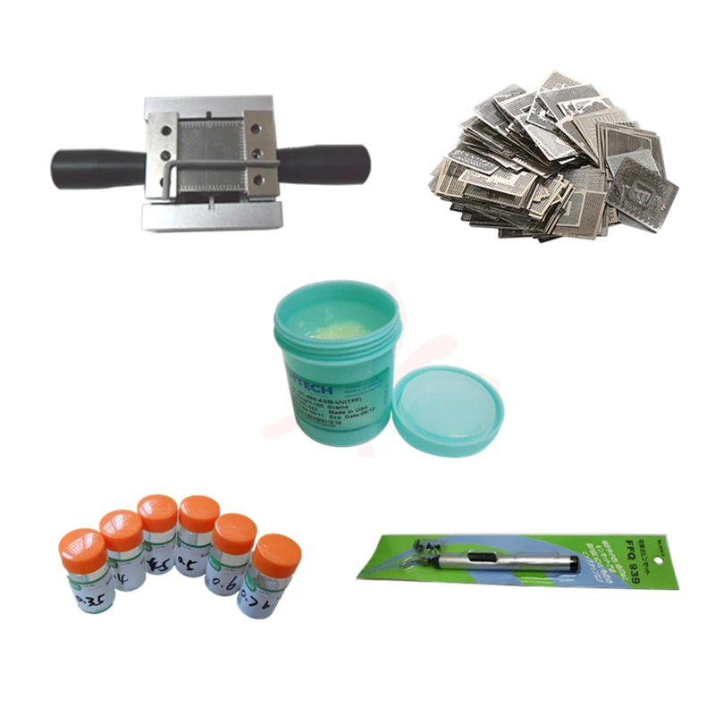 Hot Sale Reballing Machine BGA Rework Station Kit Universal Reballing Stencil + Leaded Solder Ballsl + Planting Tables
