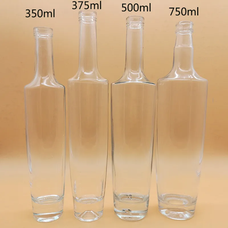 Wholesale Empty clear 750ml Glass Liquor Bottles for Vodka Whiskey Spirits Alcohol