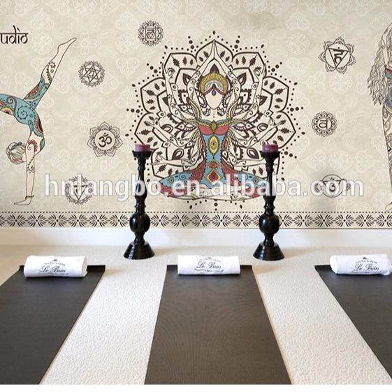 Custom 3d Stereo Hand-painted Retro Wallpaper Mural Gym Sitting Room Yoga  Playground Wallpaper Mural - Buy Yoga Wallpaper,Hand-painted Wallpaper,Retro  Wallpaper Product on 