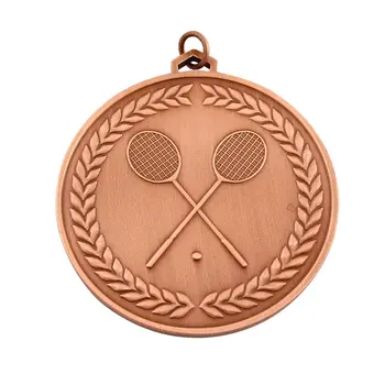 Customized With Ribbon Logo Gold Silver Copper Medal Metal Blank Sports Custom High quality badminton medals