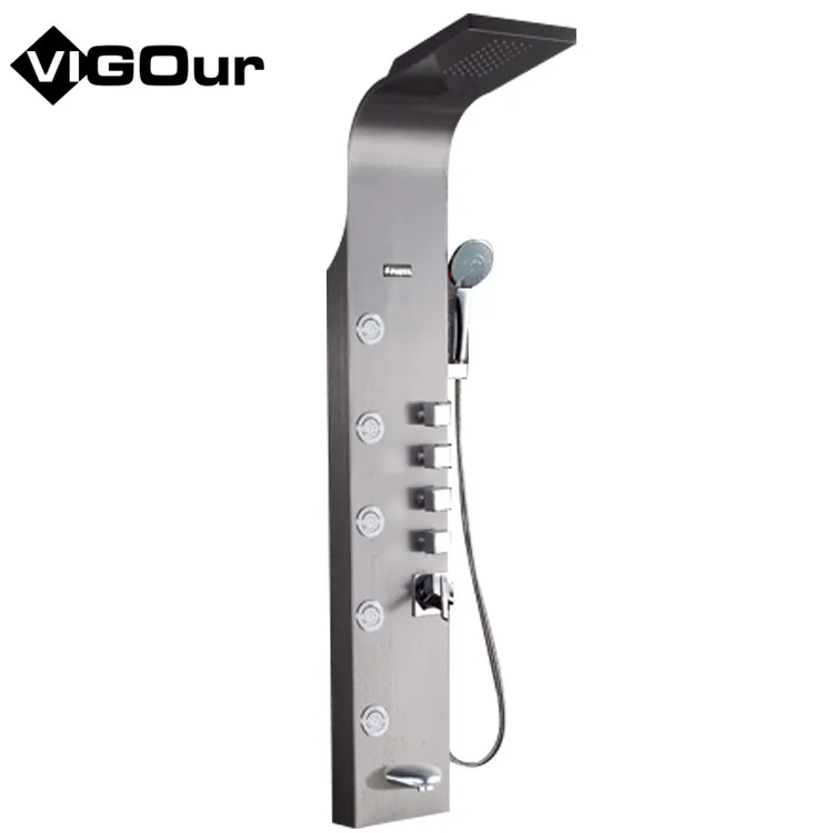 Душевая панель из нержавеющей стали для ванной комнаты с массажными насадками
