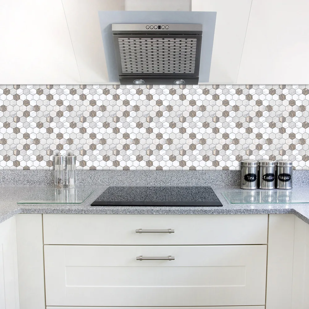 100cm Peel and Stick Tile Backsplash Vinyl Film Self Adhesive Wall Sticker Thick Waterproof Imitation Marble Stickers Wallpaper Width*Length:60 23.6x39.37
