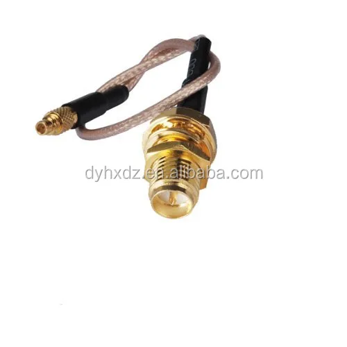 Customized Length Gold Plated Brass RF Cable Assembly RP-SMA Female to MMCX Male Pigtail IP67 Rated for RG316