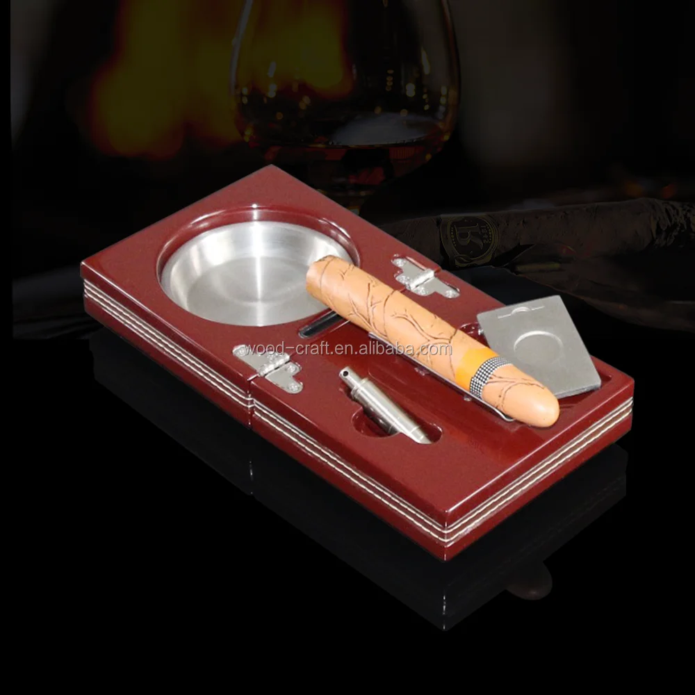 
Складная пепельница для сигар премиум-класса с резаком для сигар и перфоратором 