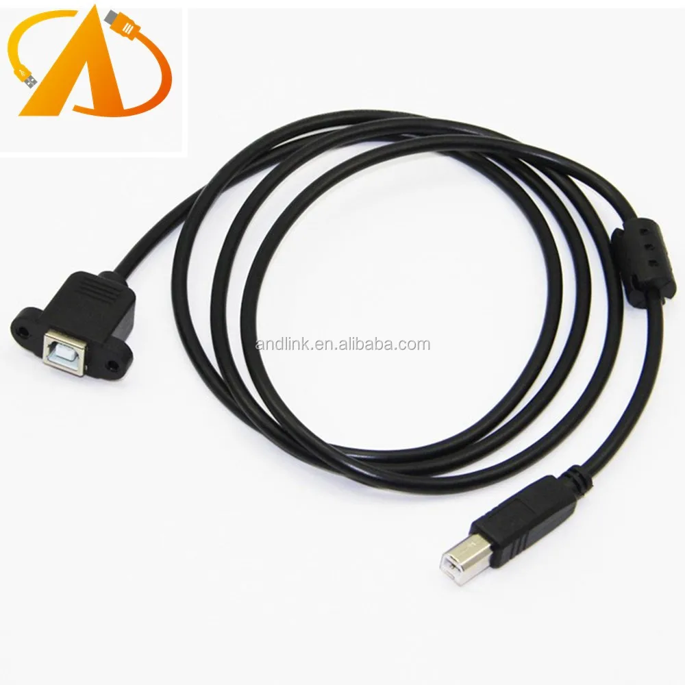 Black Male To Female Screw Hole Type B Cable Printer GSM Extension 