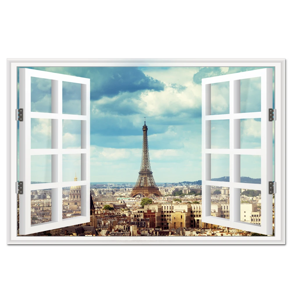 PARIS City Building WINDOWS ART PRINT Abstract Photo Poster 