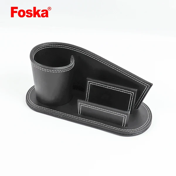 Foska высококачественный домашний офисный стол для хранения многофункциональный держатель ручки контейнер из ПВХ кожи канцелярские принадлежности Настольный Органайзер