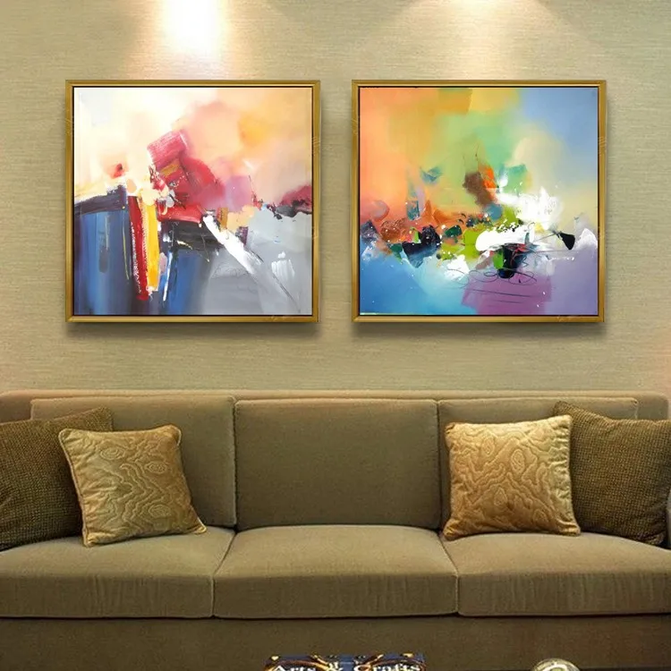 furniture decor modern wall art canvas abstract with picture frame oil painting