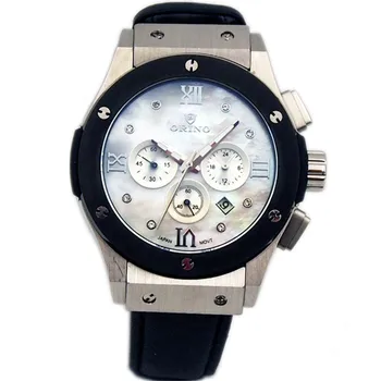 Made in Shenzhen MOP dial Chronograph Quartz wrist watch