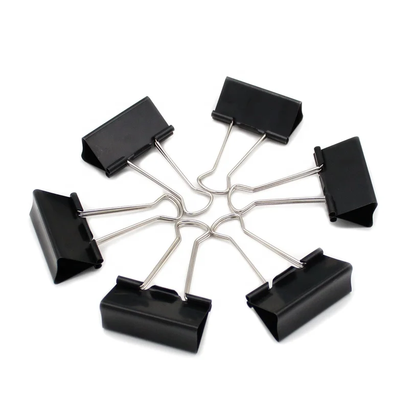 Small MOQ Extra Large Binder Clips 2inch Width 51mm Big Paper Clamps Metal Fold Back Clips for School Office