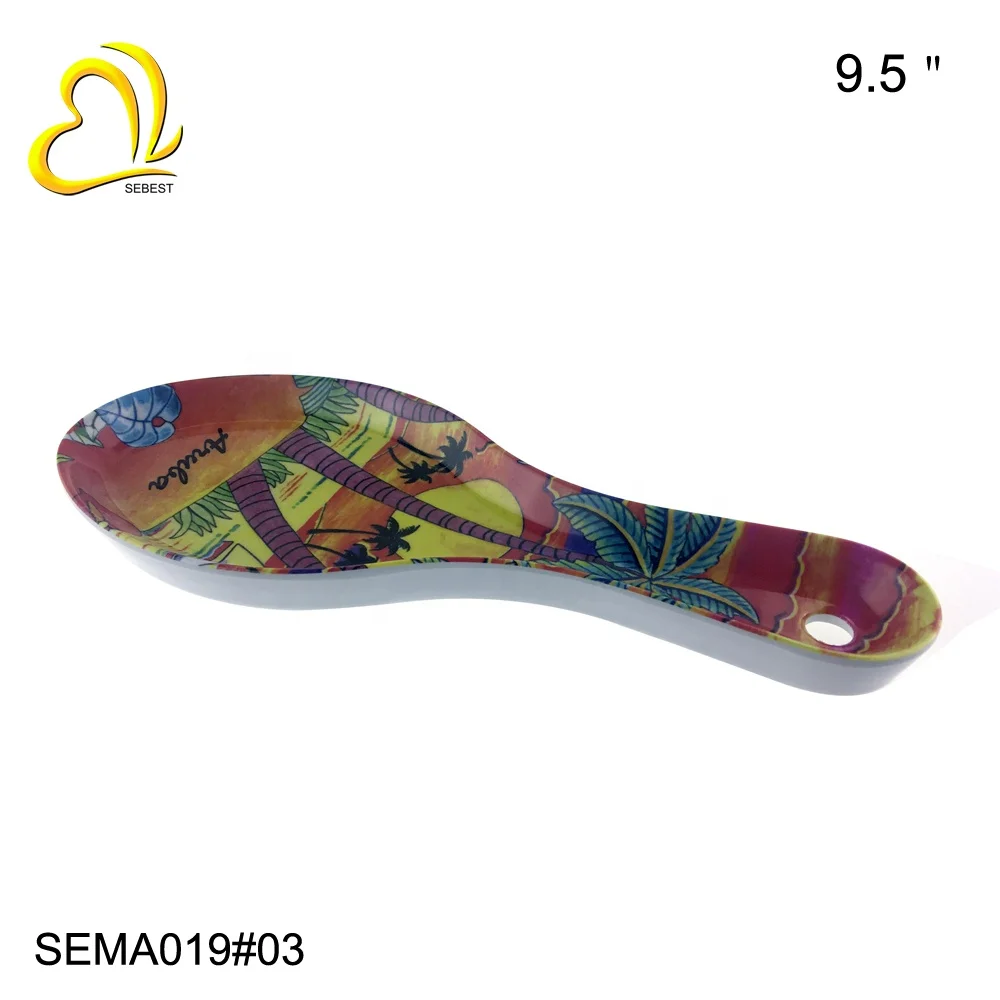 Sebest Factory OEM Custom Kitchen Utensil Spoon Rest Holder Plastic Melamine Spoon Rest for Dining Table