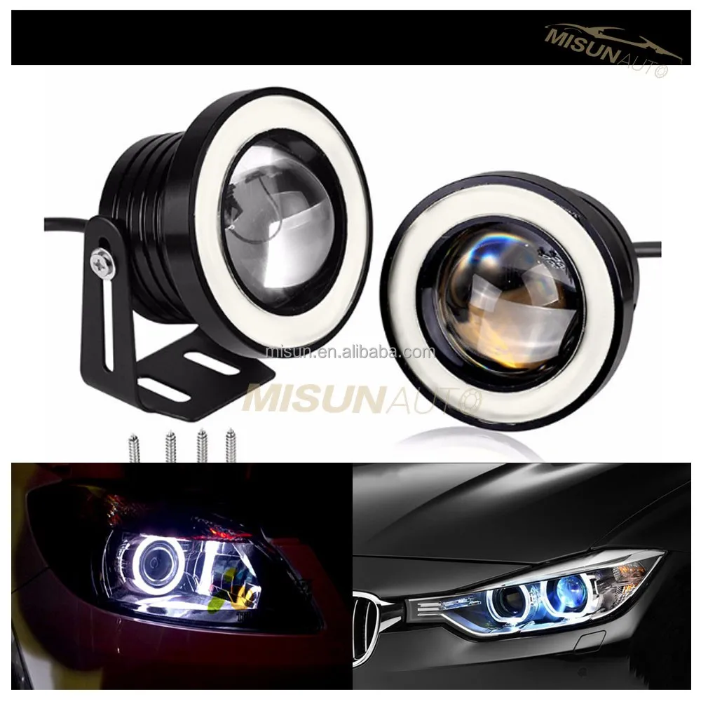 2-Pack 2.5” COB LED Fog Light Projector Halo Ring DRL Bulbs – White 6000K-7000K, IP65