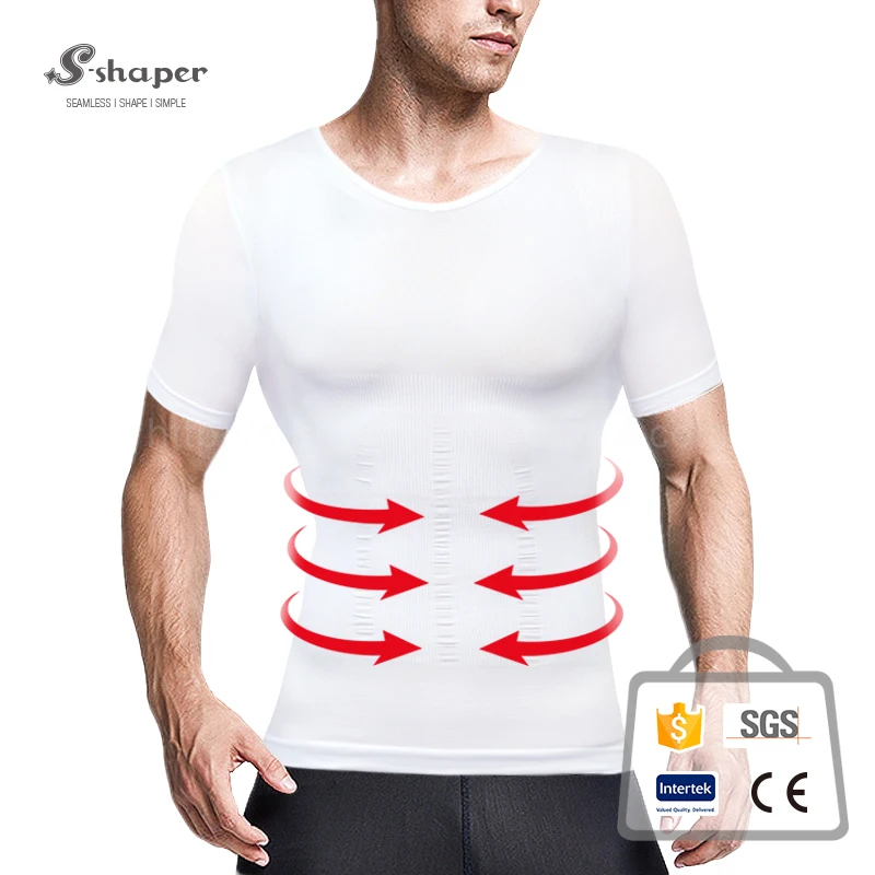 S-SHAPER Japanese Men`s Compression Shirt Slimming Body Shaper Men Tshirt
