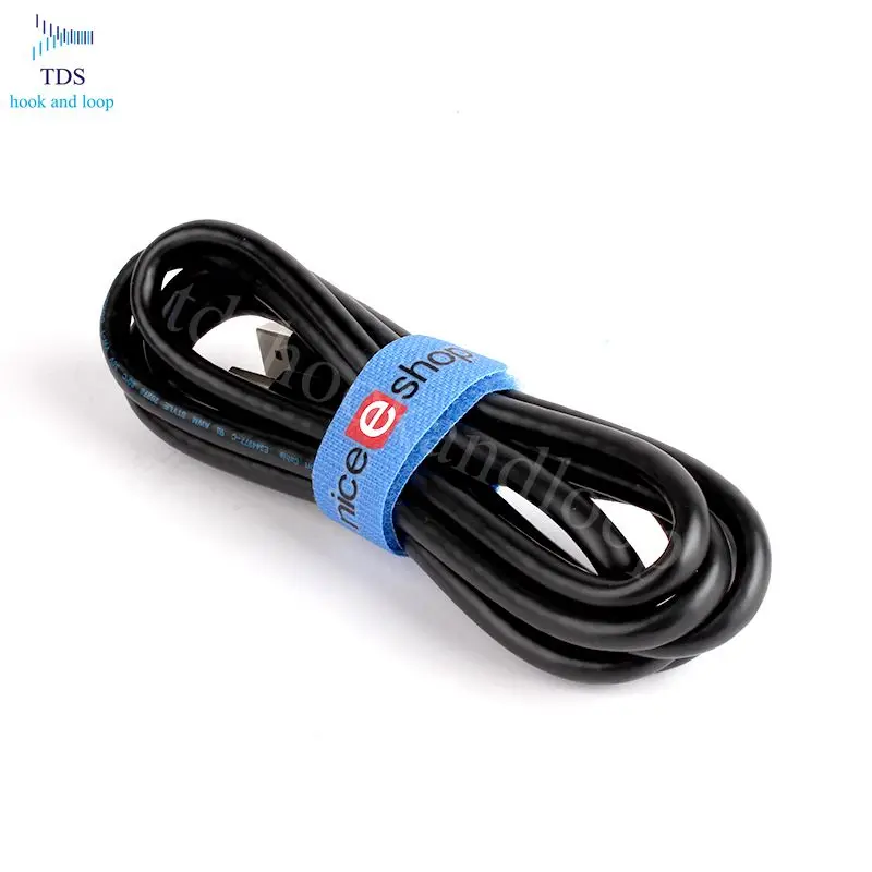 Wholesale custom logo printed hook loop cable tie for