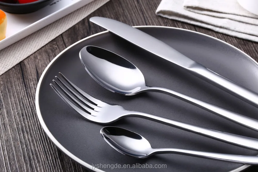 16/24  Pcs Luxury Silverware Stainless Steel Cutlery Set Silver Flatware for Restaurant Hotel