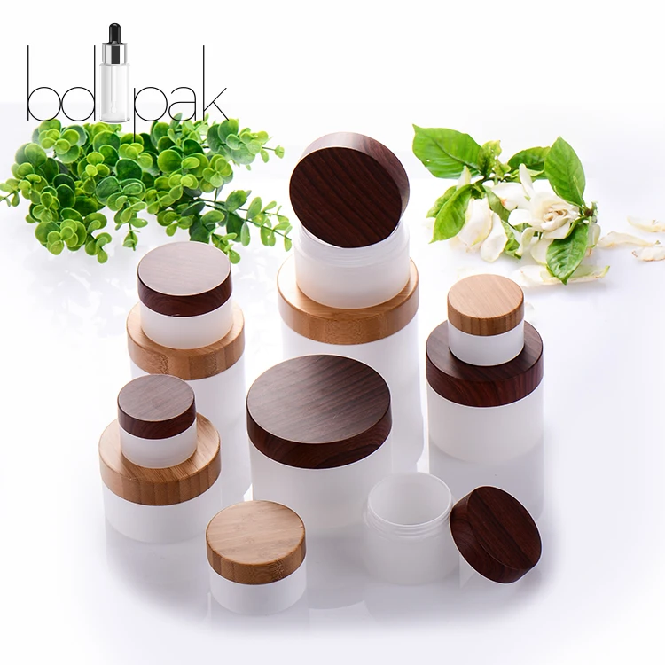 BDPAK  bamboo cosmetic packaging face cream jar 200ml 500ml for eye cream