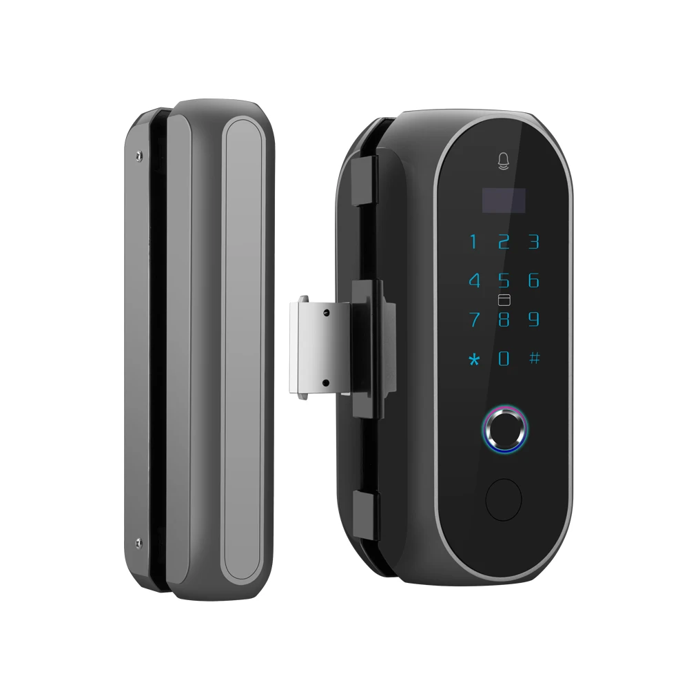 intelligent display glass sliding smart door lock