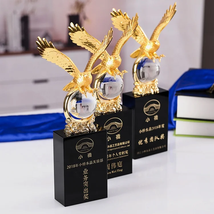 K9 Metal Eagle Sublimation Trophy Cup Crystal Trophy Award For Decoration