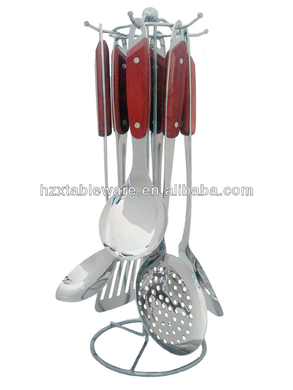 Deluxe Design Stainless Steel Kitchen Utensils Set De Cocina Wooden