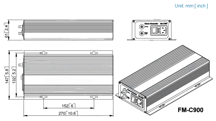
 900 мг бытовой генератор озона очиститель воды генератор озона для плавательного Бассеина FM-C900  