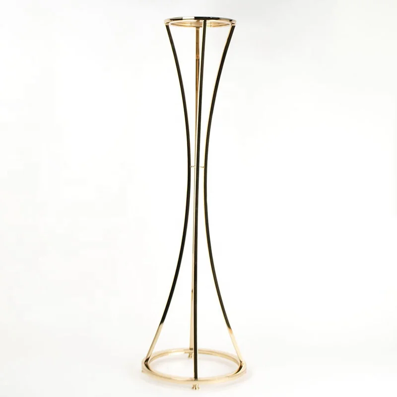 Cheap Wedding Decoration Centerpiece Metal Gold Trumpet Vase Stand