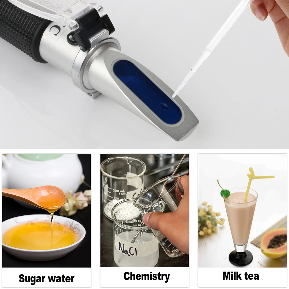 Brix Meter Salinity Meter Refractometer Two in One Sweetness Meter Food Soup Saltiness test RZ134