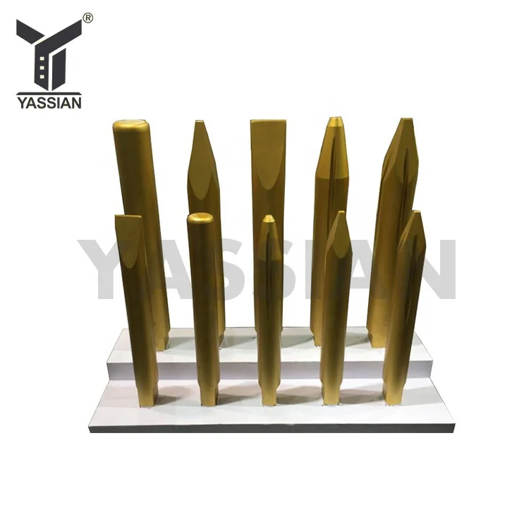 Wedge Type Chisel Drilling Tool Montabert Parts Forging Iron ISO Certified Yassian Brand HRC53-56 Hardness 1.5 Year Part Mining