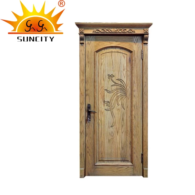 Modern Pure Myanmar Best Solid Pure Teak Wood Door Design