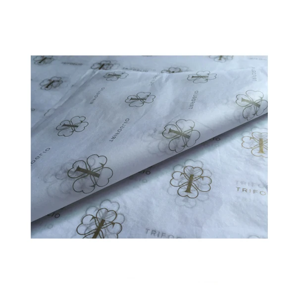 Popular Fancy white silk paper Clothes Wrapping Tissue paper with silver logo