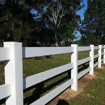 Uv Resistant White Vinyl Pvc Plastic 3 Rail Horse Fence - Buy Horse ...