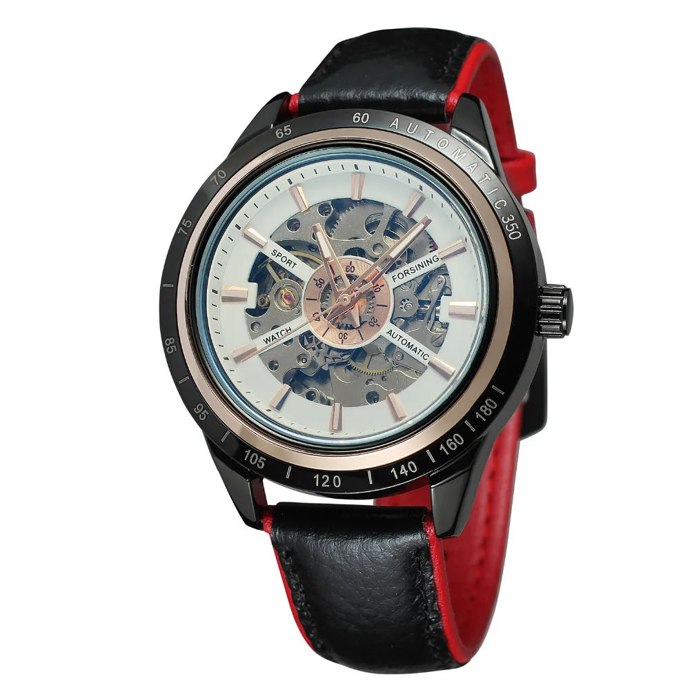 Made in China Factory New Design Skeleton Hand Wrist Watch Relogio Masculino Leather Strap Automatic Mechanical Movement Watches