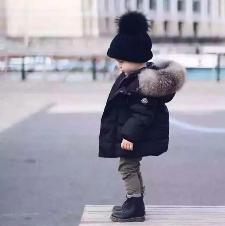Kids Baby Girl Boy Winter Hooded Coat Floral Jacket Thick Warm Outerwear Pockets