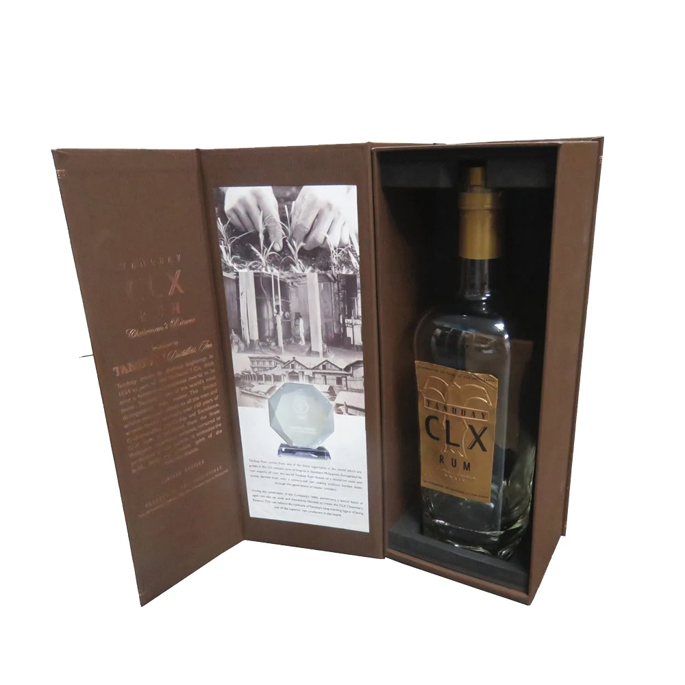 Unique Whiskey Gift Box Set Custom Magnetic Closure Sparkling Wine Glasses Box for Sale
