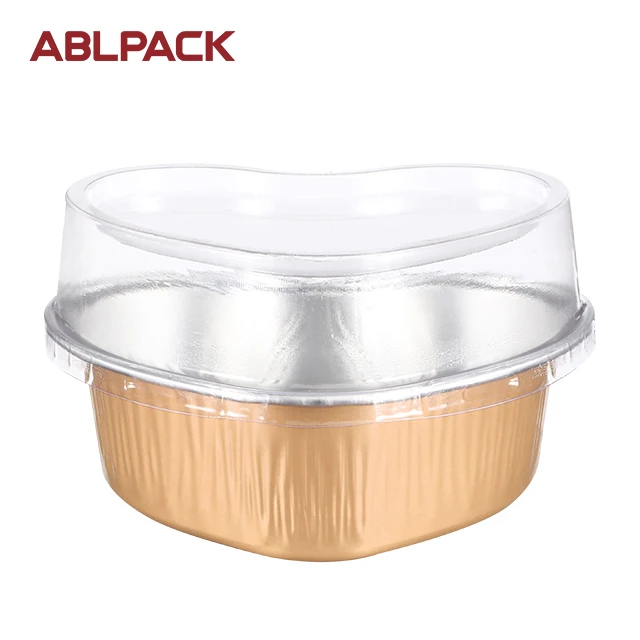 Knafeh Chebakia Falafel Lacquer Heart Shape Colored Ice Cream Cupcake Pudding Creme Brulee Color Aluminum Foil Mould Container
