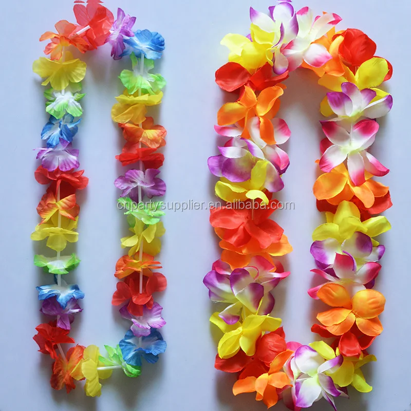 
Персонализированные разноцветные радужные шелковые леи с гавайским цветком для свадебной вечеринки 